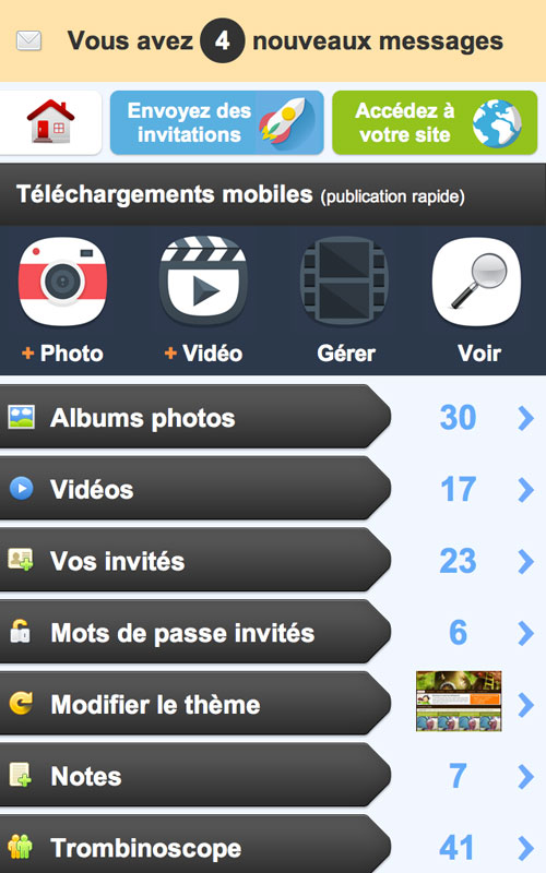 Gérez l'espace photo de bébé avec votre mobile